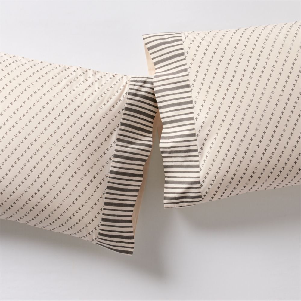 Favorite Washed Organic Cotton Block Print Pillowcases, Set of 2