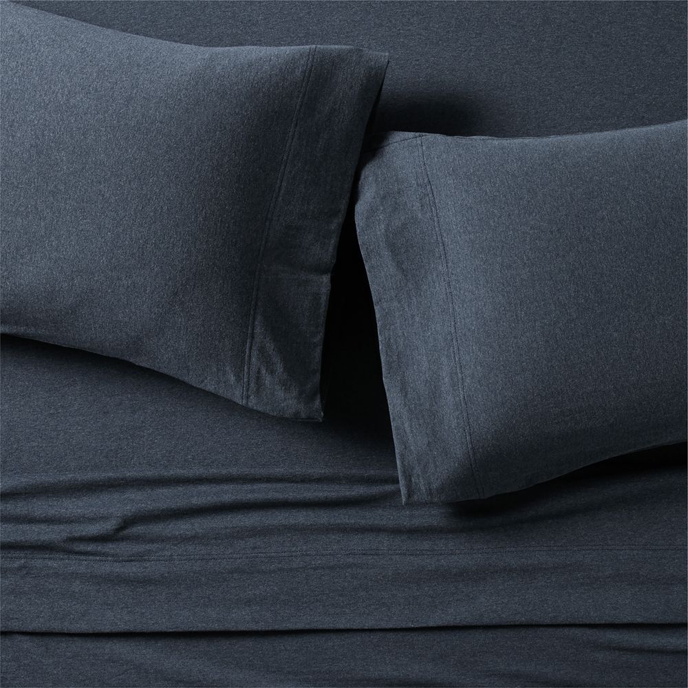 Cozysoft Organic Cotton Jersey Midnight Navy Blue Bed Sheet Set
