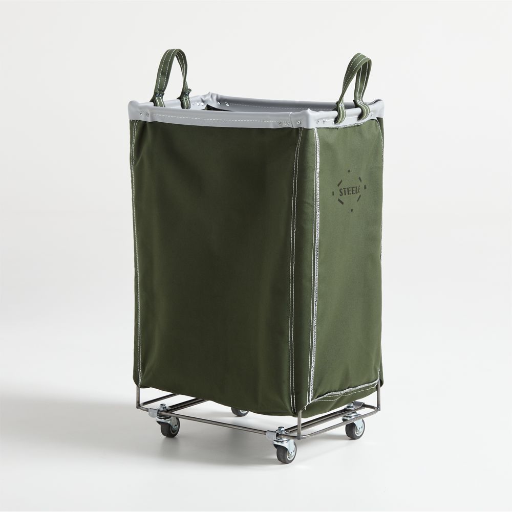 Steele 2.5-Bushel Olive Vertical Rolling Laundry Hamper