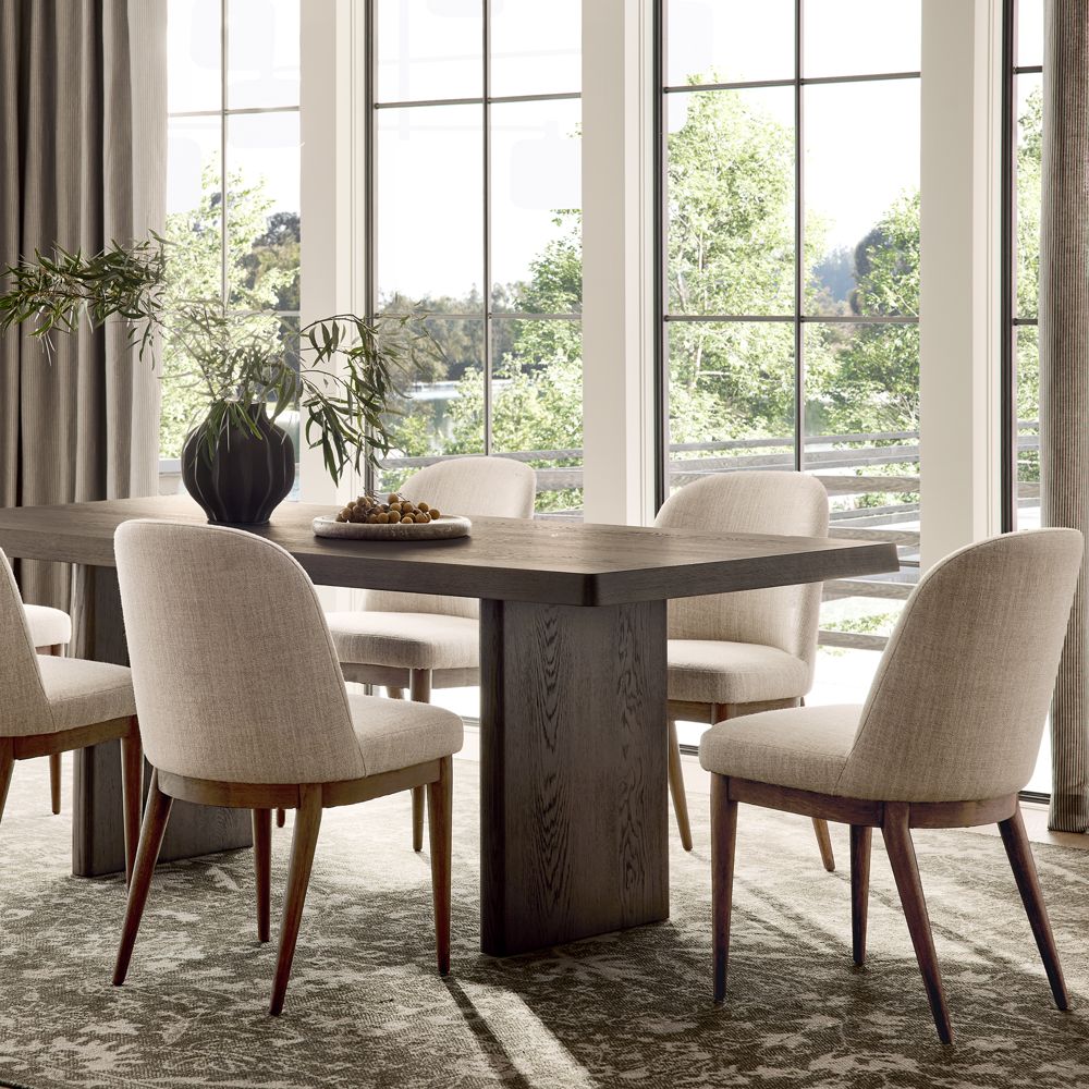 Alternative view of Blaine 80" Deep Brown Oak Wood Dining Table