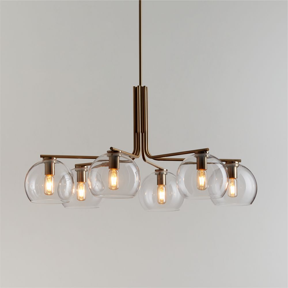 Arren Brass Chandelier with Round Shades