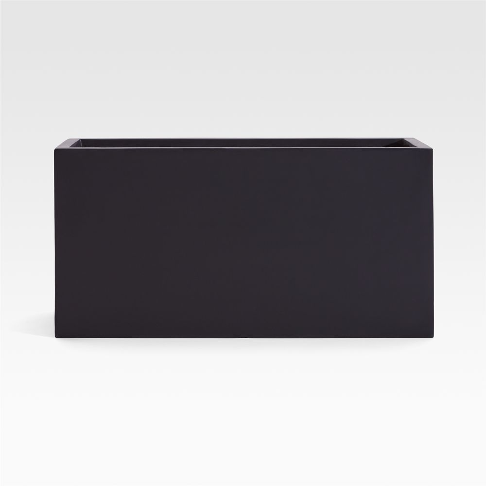 Walker 38" x 19.75" Rectangular Black Planter