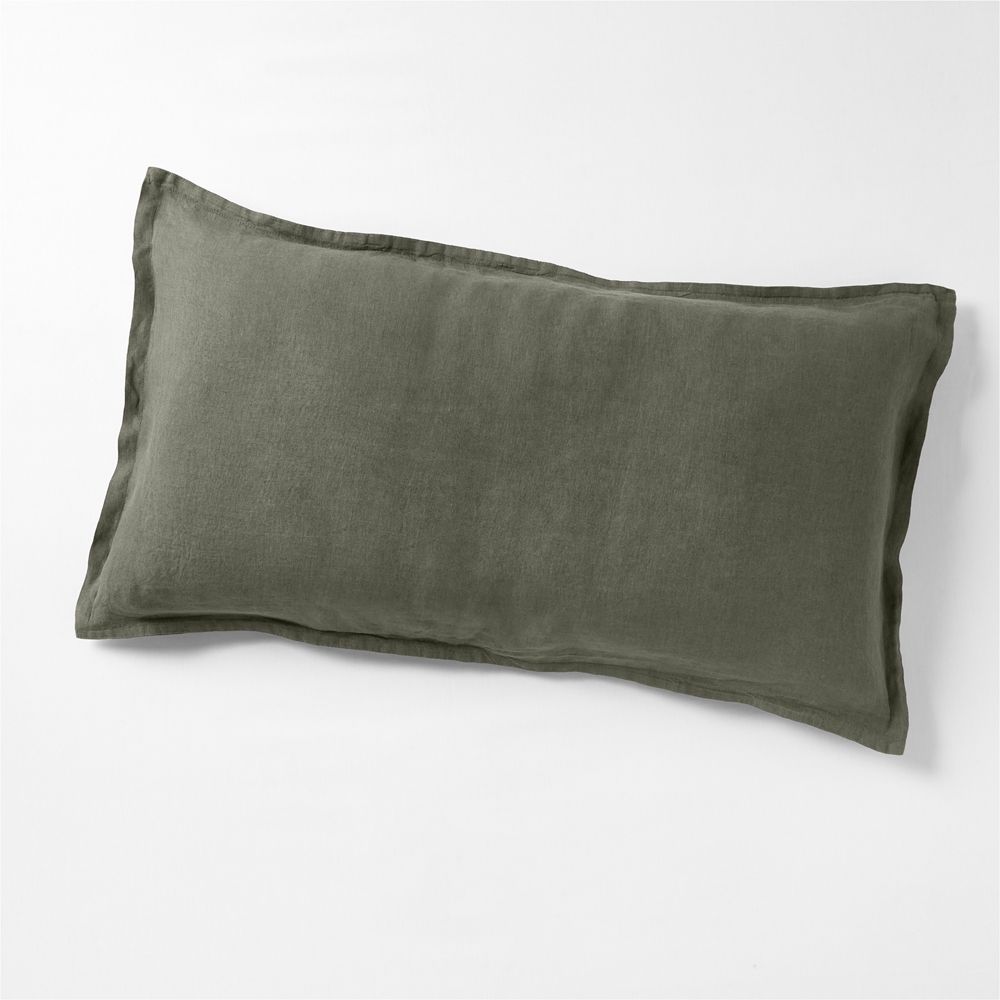 Aire Natural European Linen Burnt Green Bed Pillow Sham