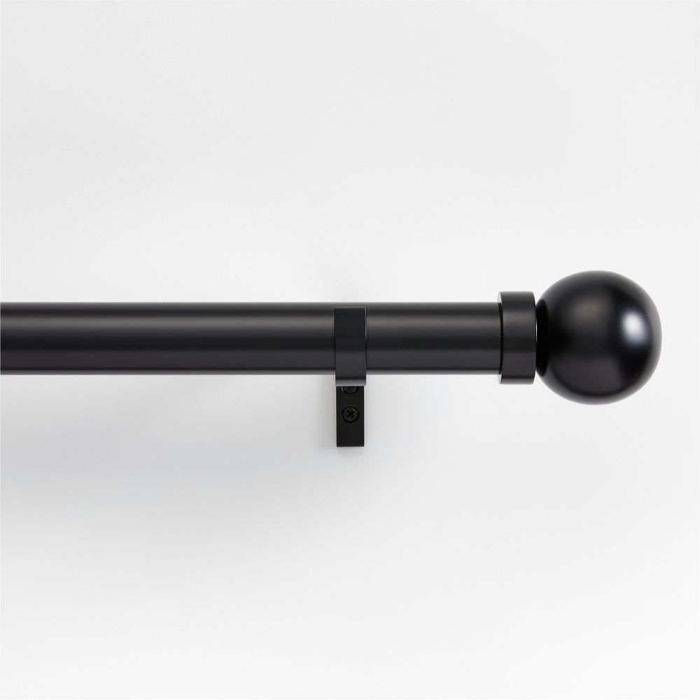 Standard 1"-1.5" Matte Black Window Curtain Rods 28"-170"