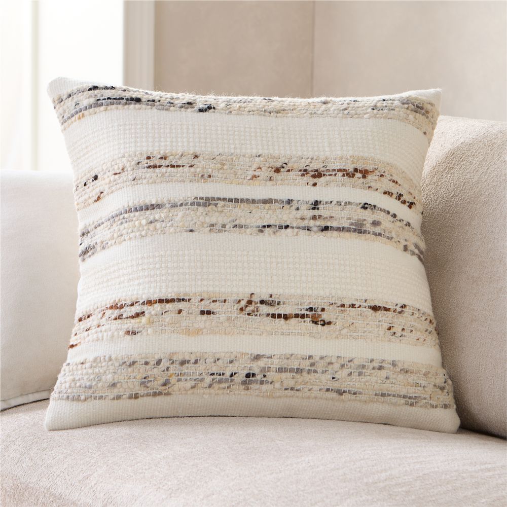 Bozeman Wool Blend Arctic Ivory Throw Pillows