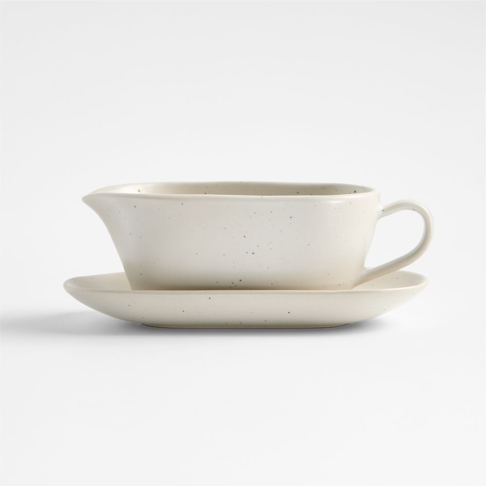 Craft Speckled Stoneware Gravy Boat with Saucer