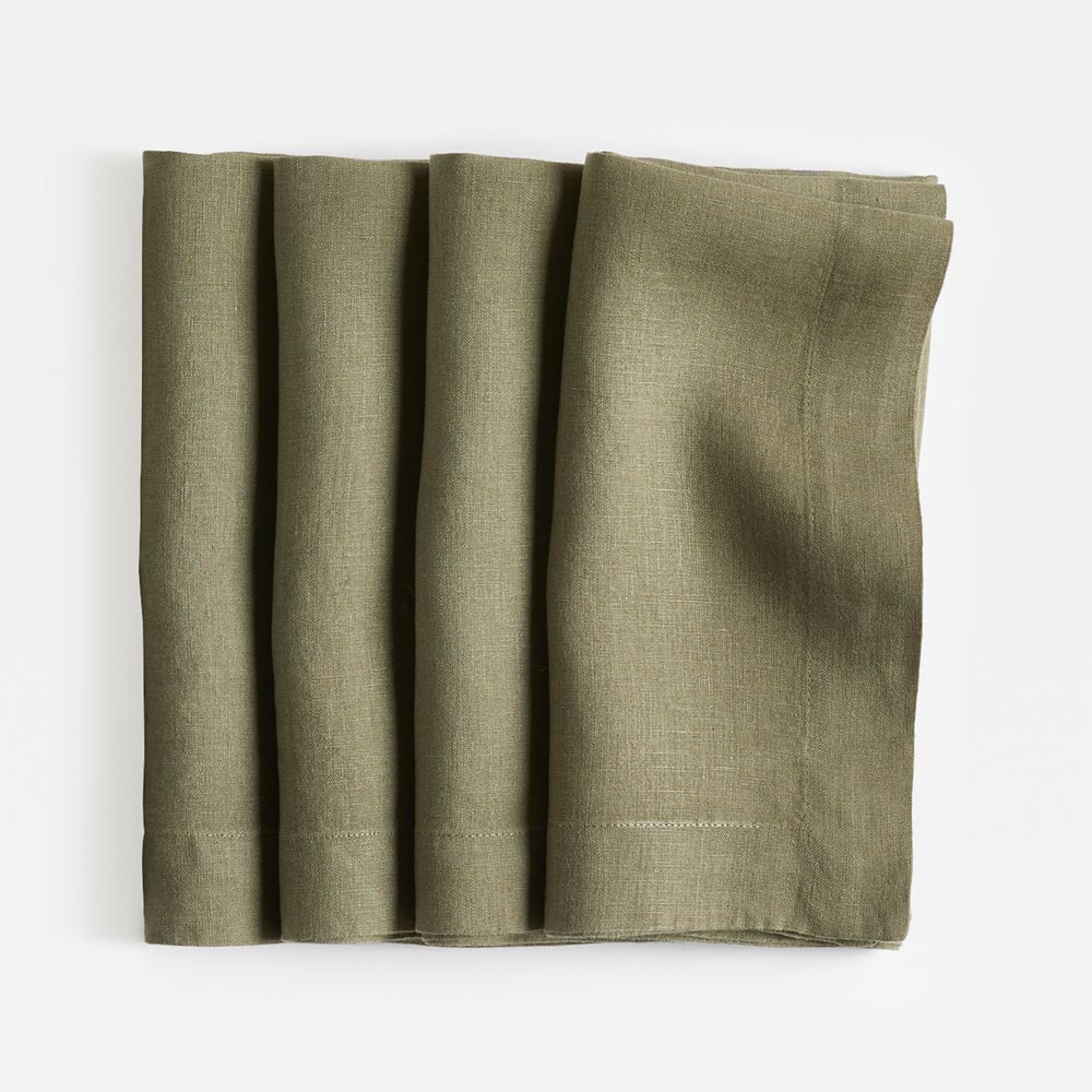 Marin Desert Green European Linen Napkin, Set of 4