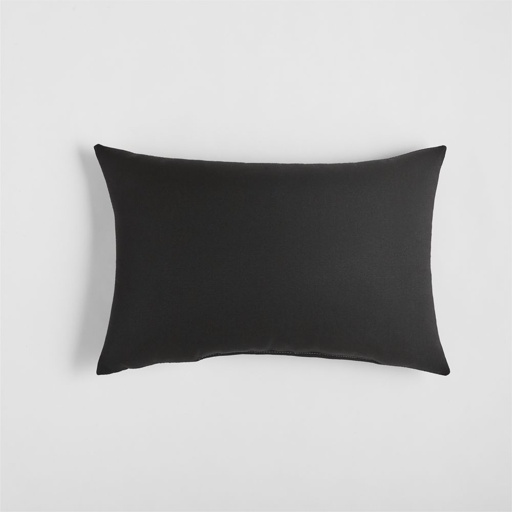Sunbrella Canvas Black Outdoor Lumbar Pillow