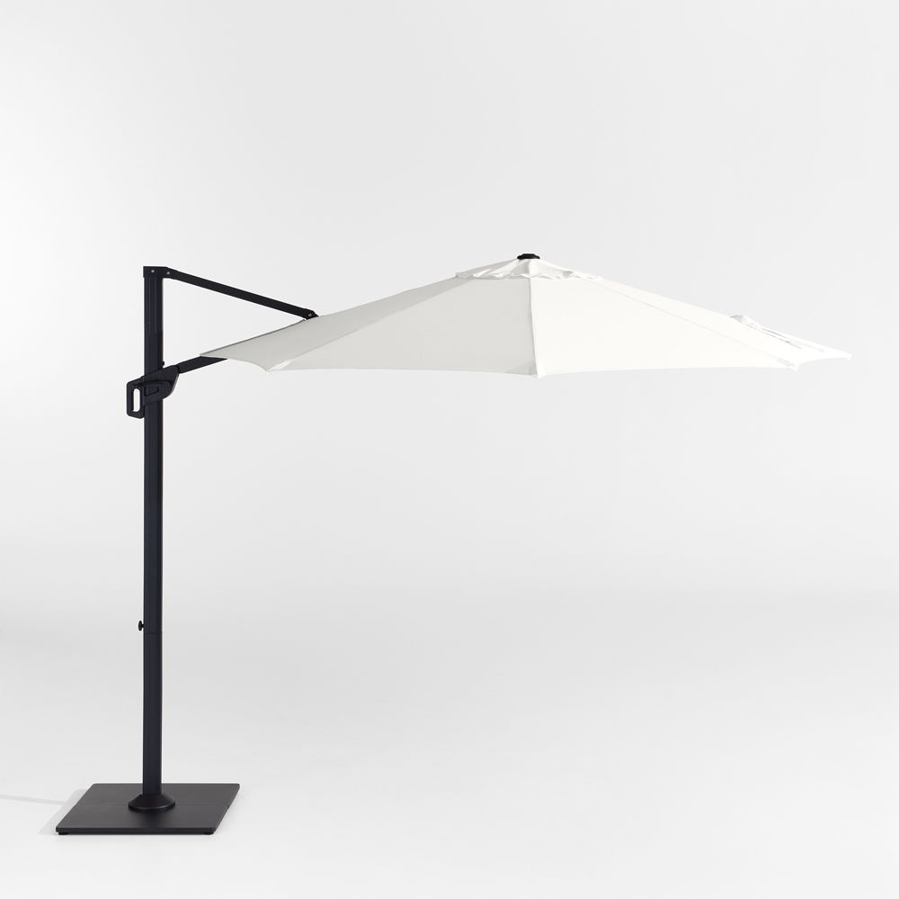 10' Round Sunbrella Canvas White Cantilever Outdoor Patio Umbrella with Frame