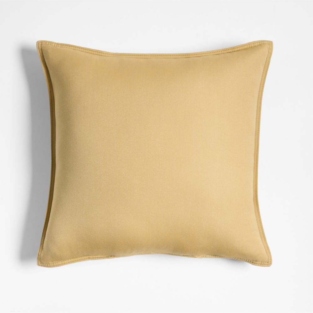 Sunbrella Canvas 20"x20" Wheat Yellow Outdoor Throw Pillow