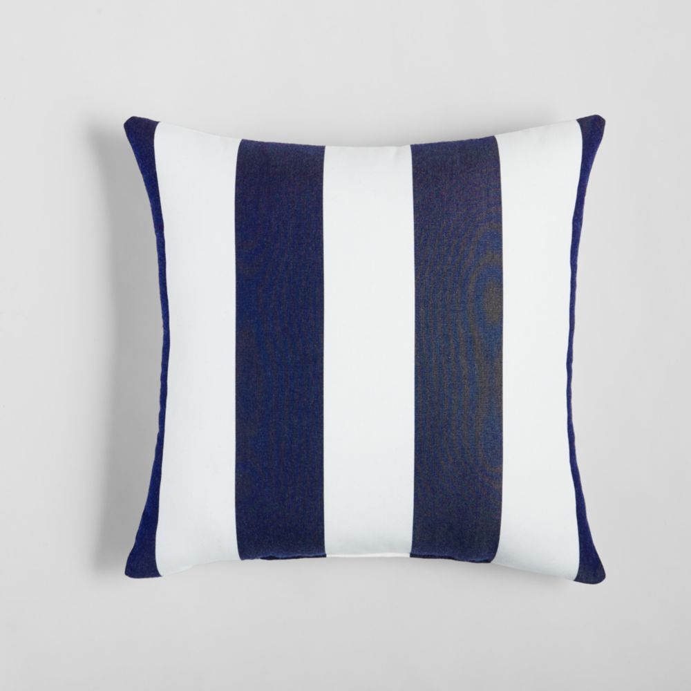 Sunbrella Cabana Navy Stripe 20"x20" Outdoor Pillow