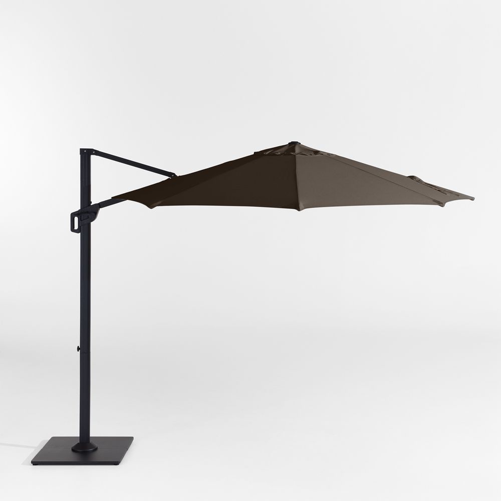 10' Round Sunbrella Canvas Java Cantilever Outdoor Patio Umbrella with Frame