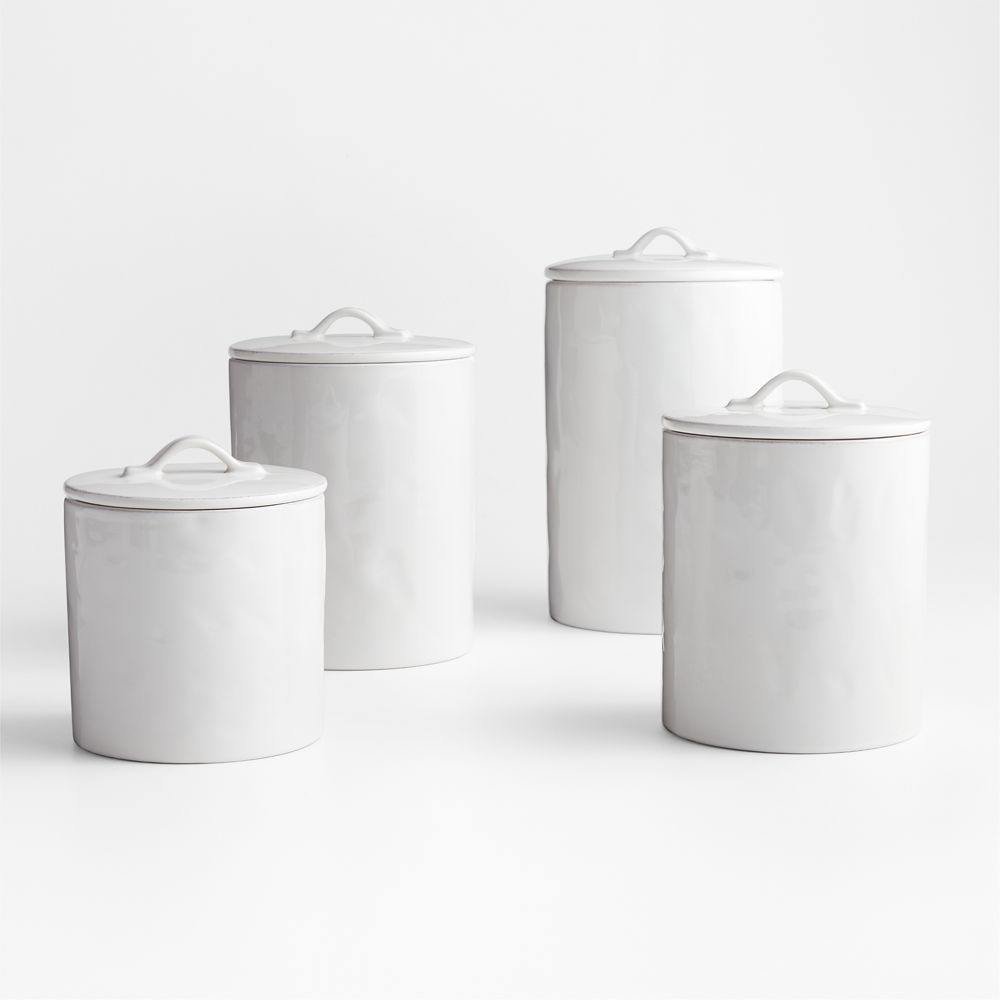 Marin White Stoneware Canisters