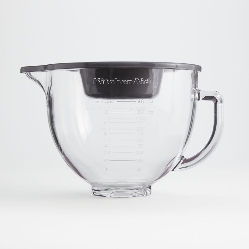 KitchenAid Stand Mixer 5-Qt. Glass Mixing Bowl with Measurement Markings and Lid