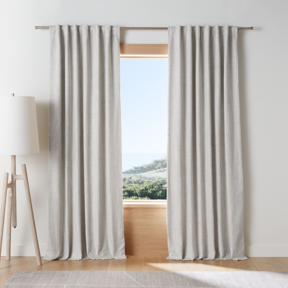 Reid Warm Beige Recycled Fiber Blackout Cotton Window Curtain Panel