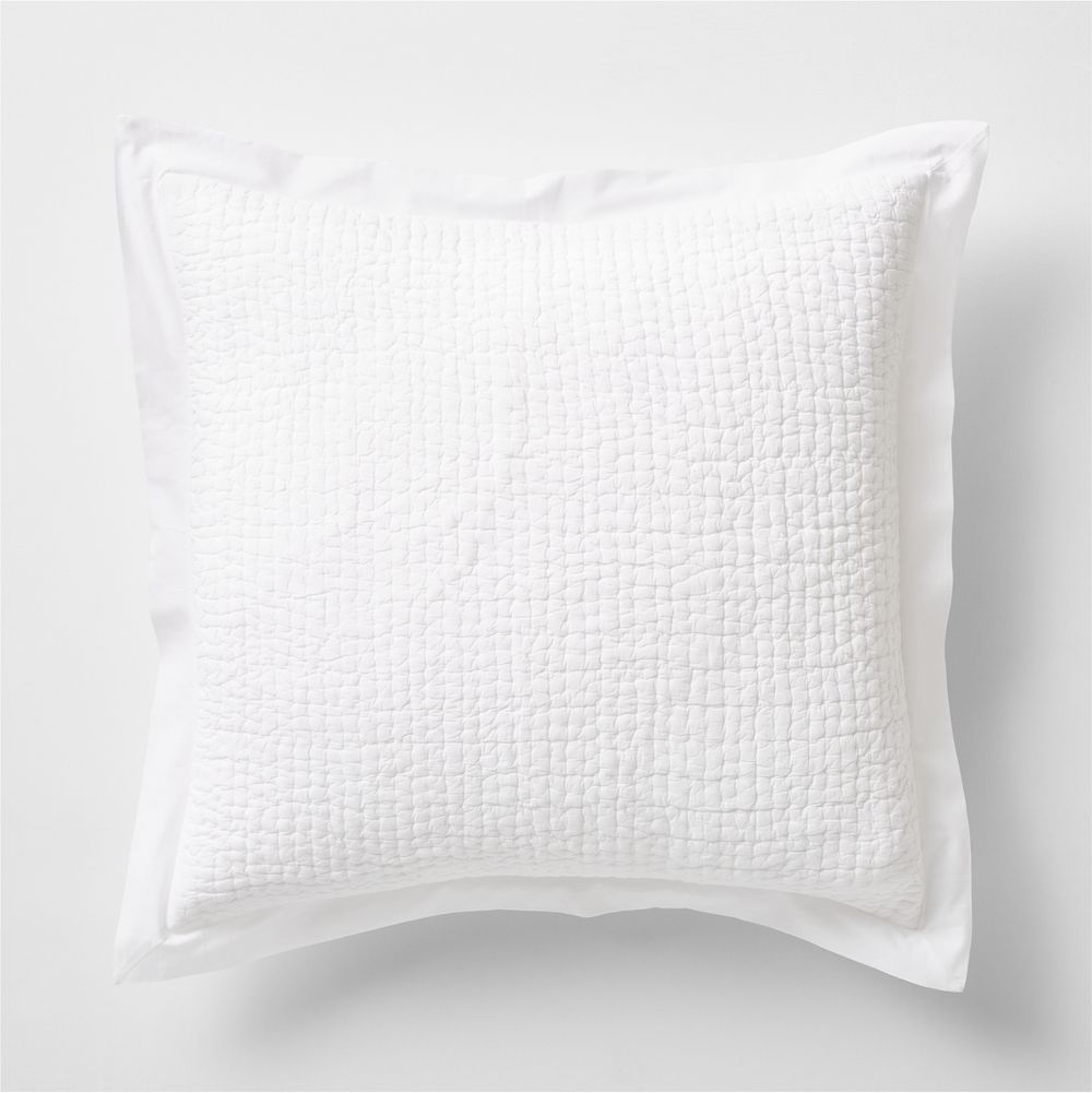 Celeste White Organic Cotton Solid Pillow Sham