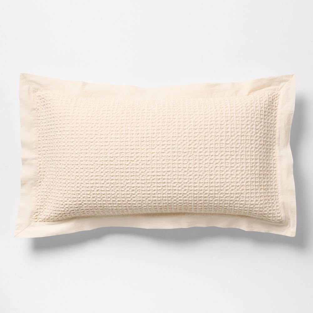 Organic Cotton Waffle Undyed Bed Pillow Sham