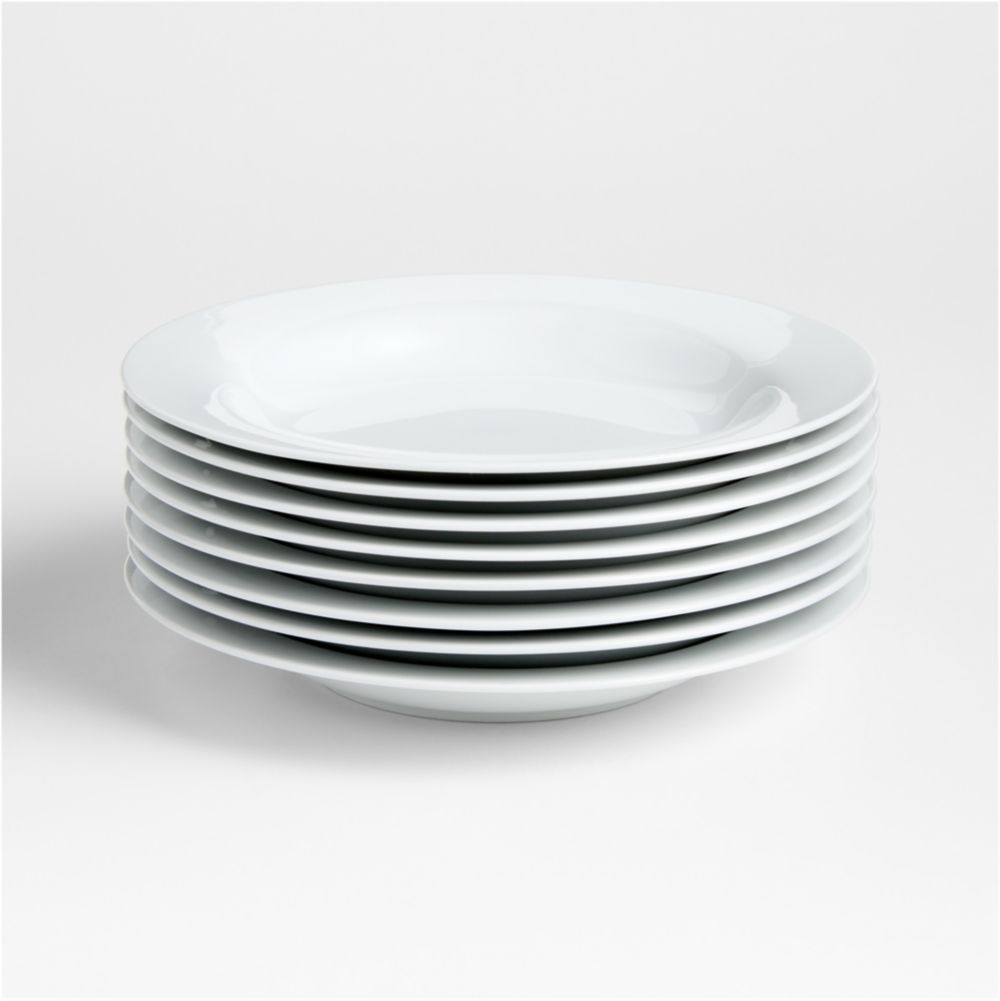 Aspen Rimmed Porcelain Low Bowls, Set of 8