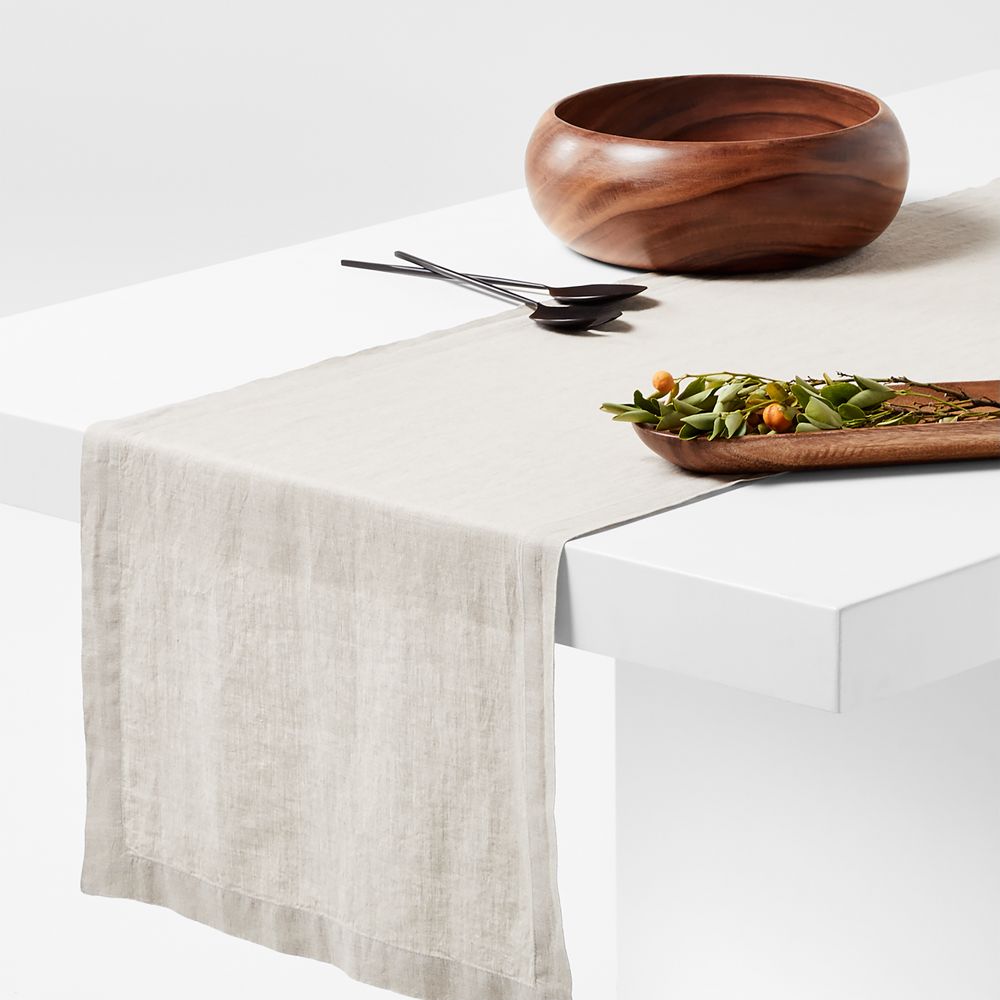 Marin Warm Natural European Linen Table Runners