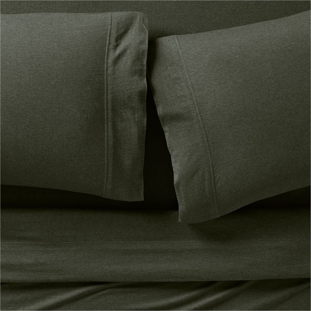 Cozysoft Organic Cotton Jersey Ficus Green Sheet Set