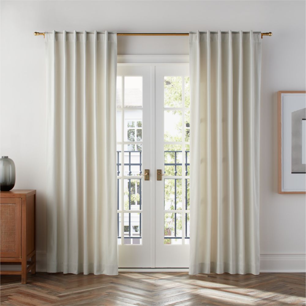 Ivory Organic Cotton Sateen Window Curtain Panel