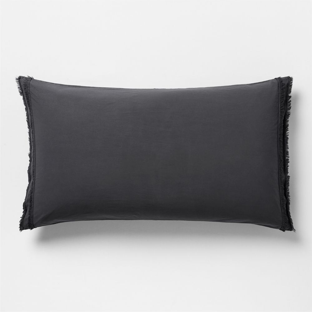 Favorite Washed Organic Cotton Midnight Navy Blue Eyelash Bed Pillow Sham