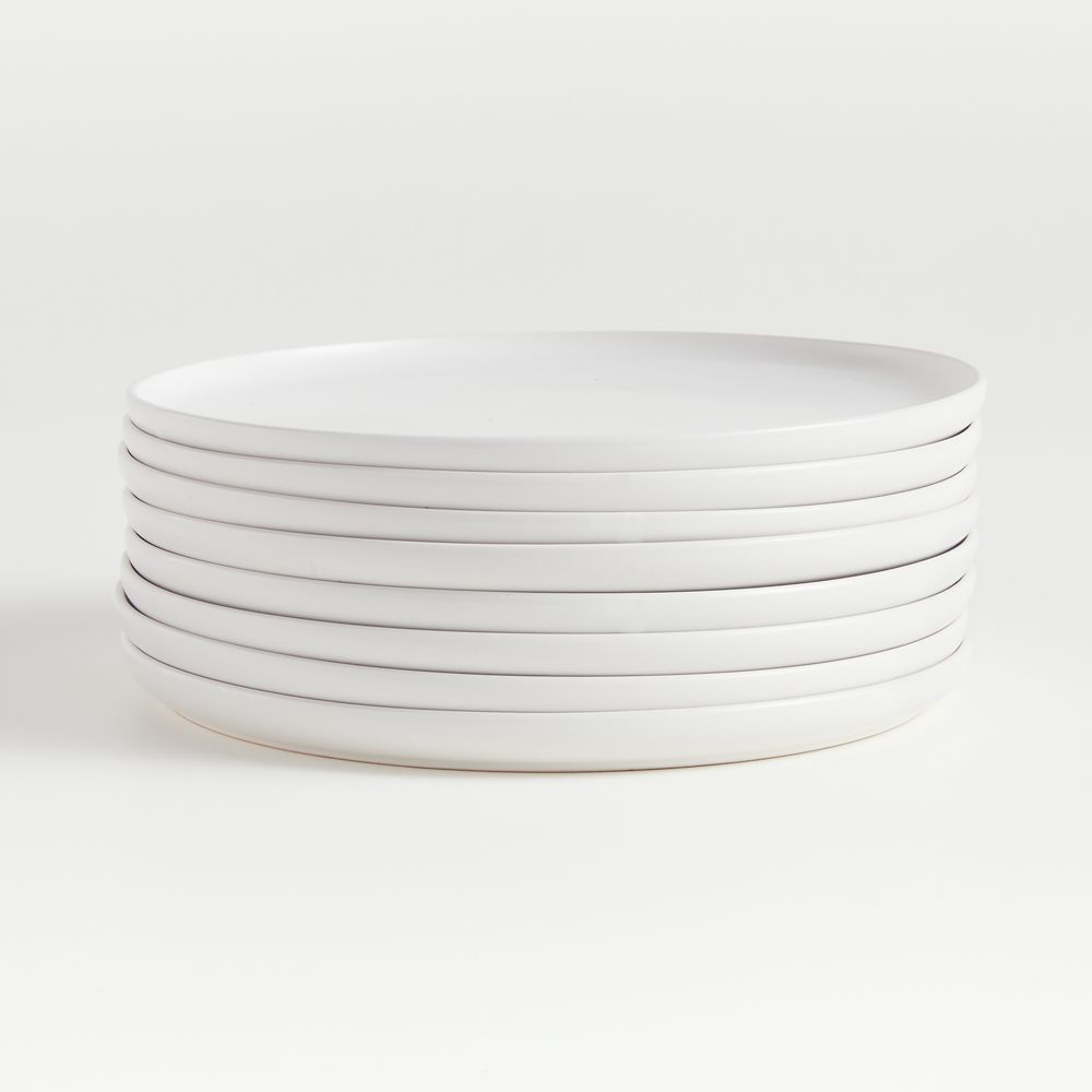 Wren Matte White Dinner Plates, Set of 8