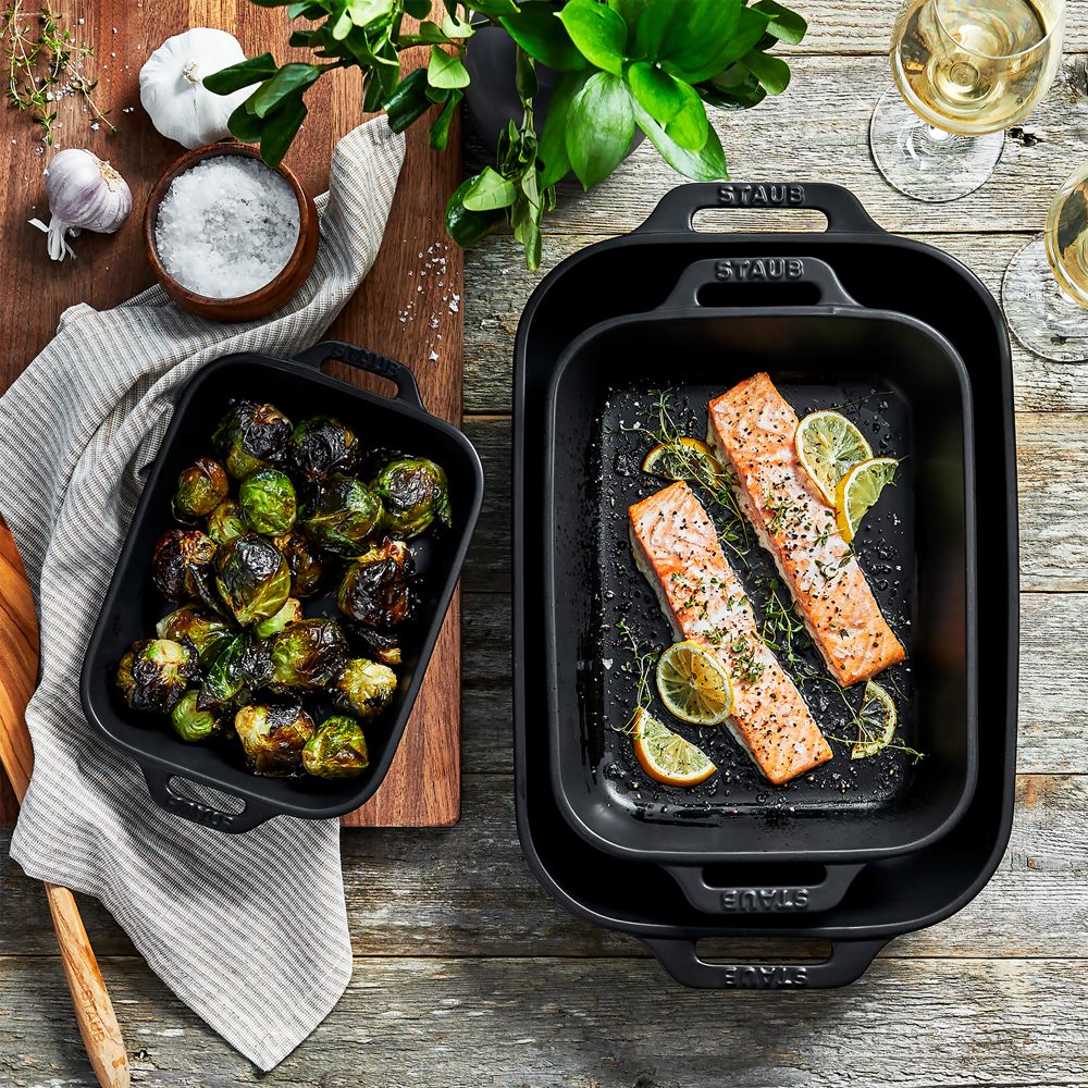 Alternative view of Staub Black Rectangular Baking Dishes, Set of 3