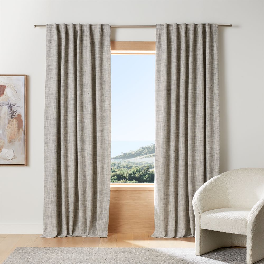 Reid Pebble Grey Blackout Cotton Window Curtain Panel