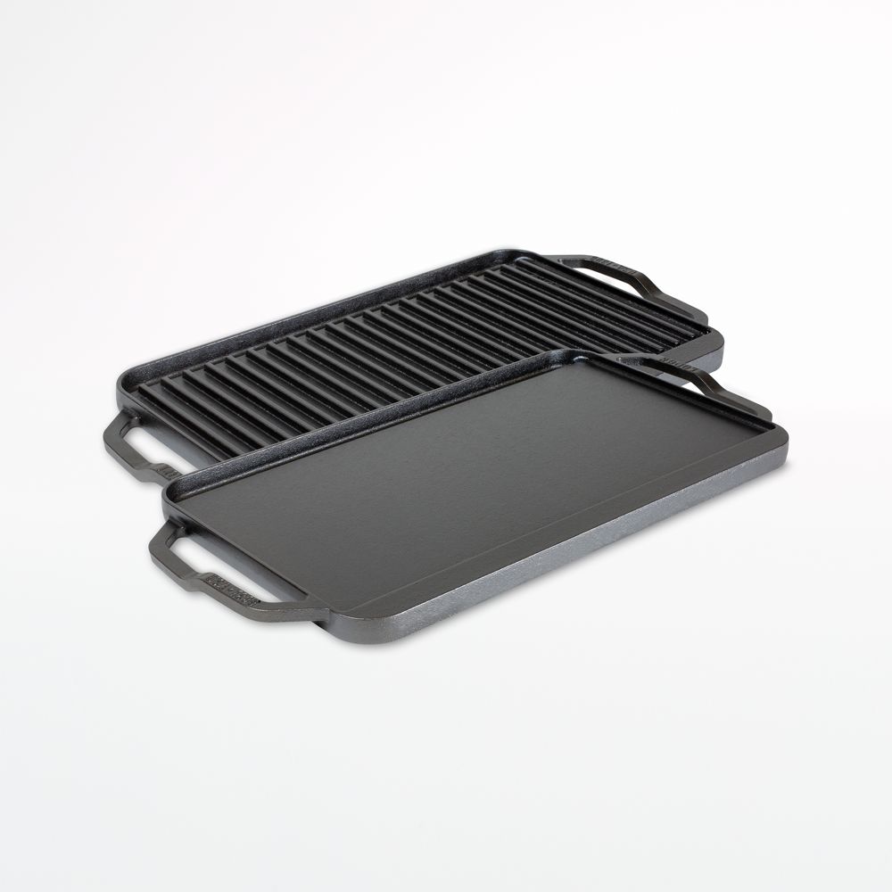 Lodge Chef Collection Seasoned Cast Iron Double Burner Reversible Grill/Griddle