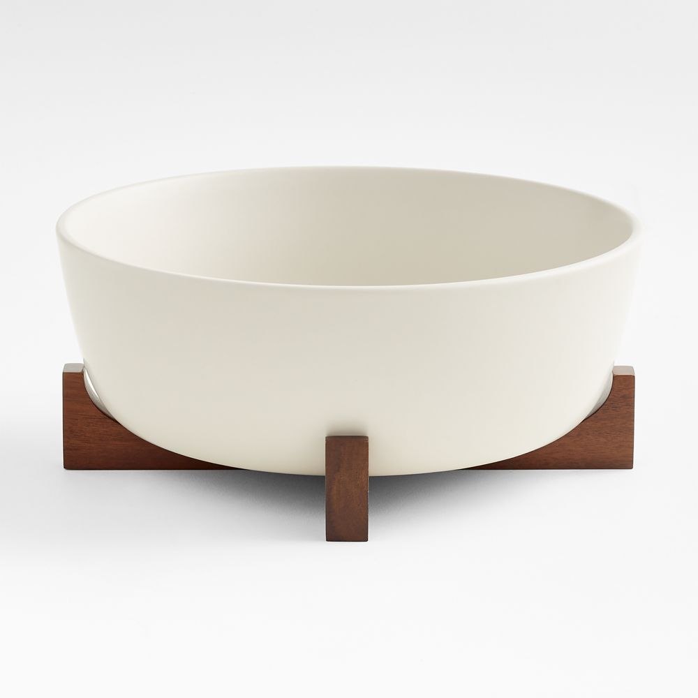 Oven-to-Table Serving Bowl with Dark Acacia Wood Trivet