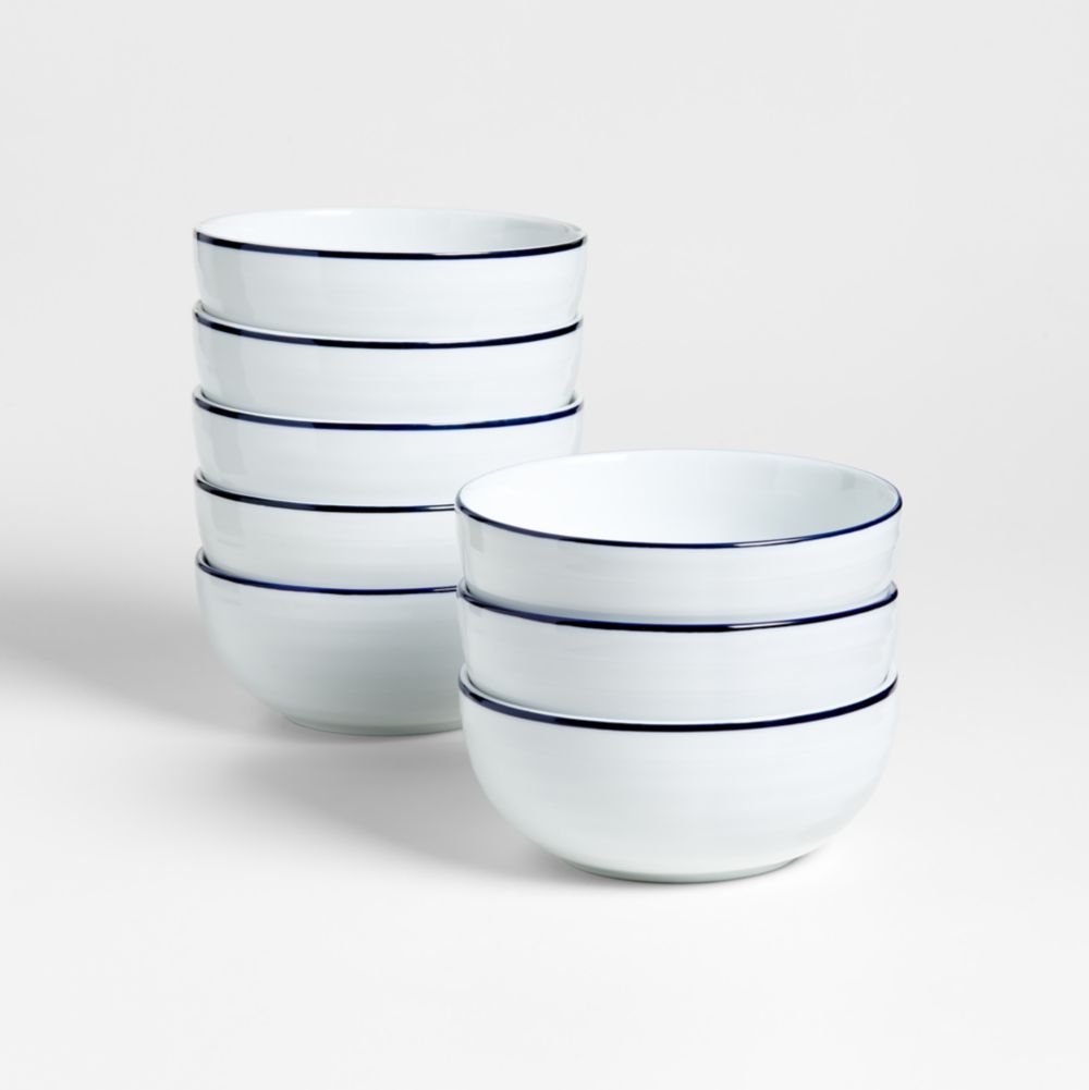 Roulette Blue Band Bowls, Set of 8