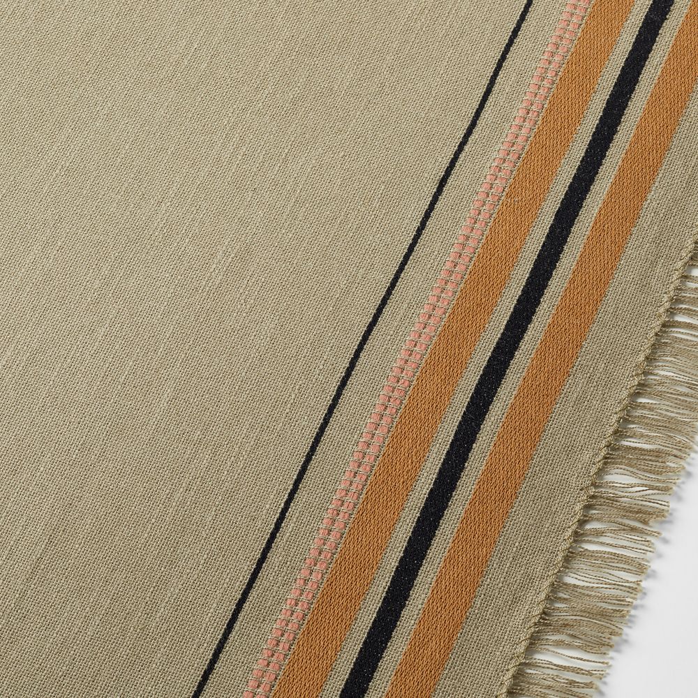 Alternative view of Craft 120" Green Stripe Organic Cotton Fringe Table Runner