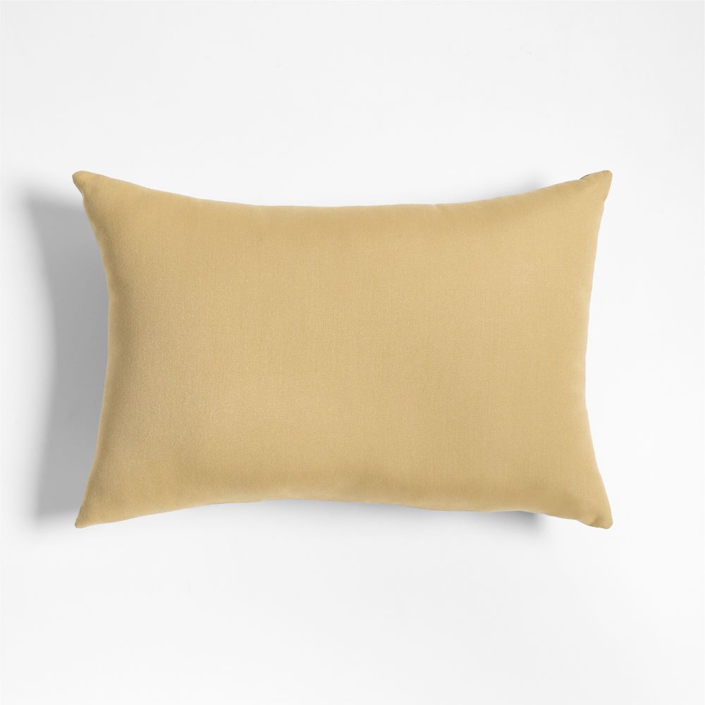 Sunbrella Canvas 20"x13" Wheat Yellow Outdoor Throw Pillow