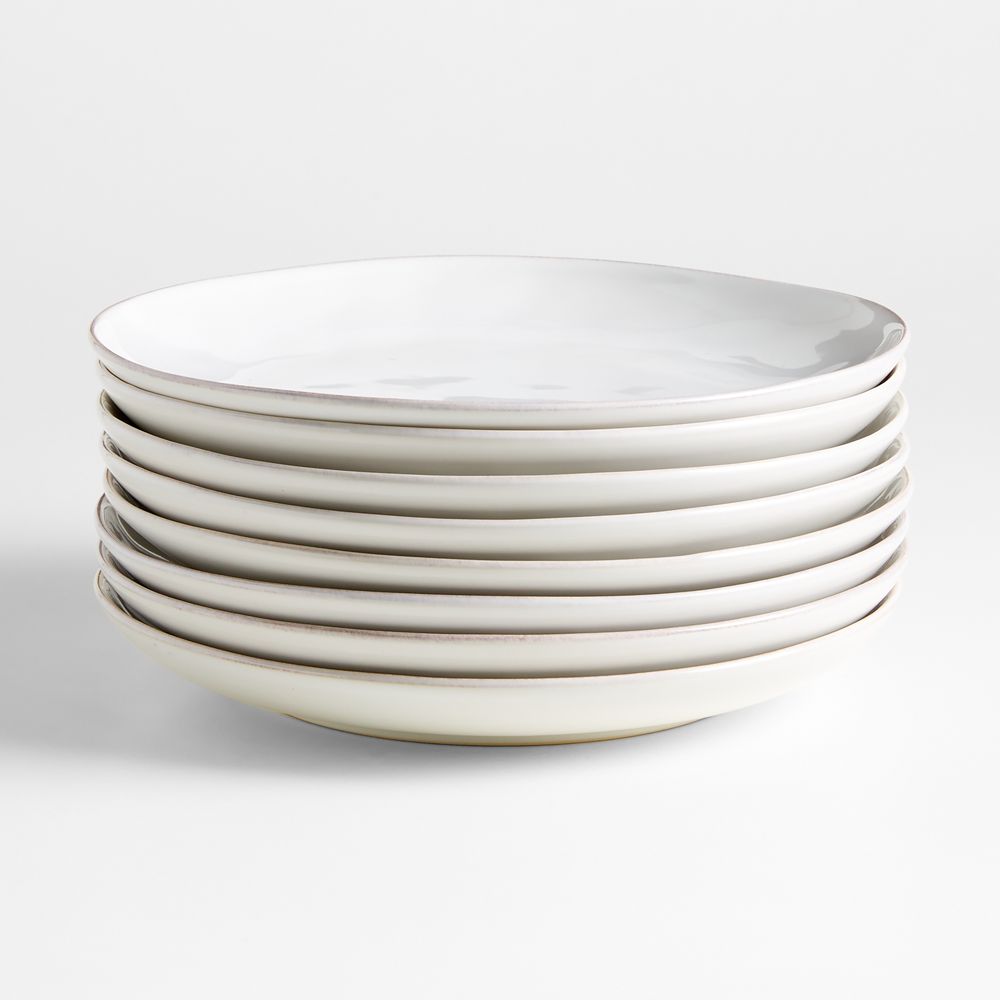 Marin White Stoneware Coupe Dinner Plate, Set of 8