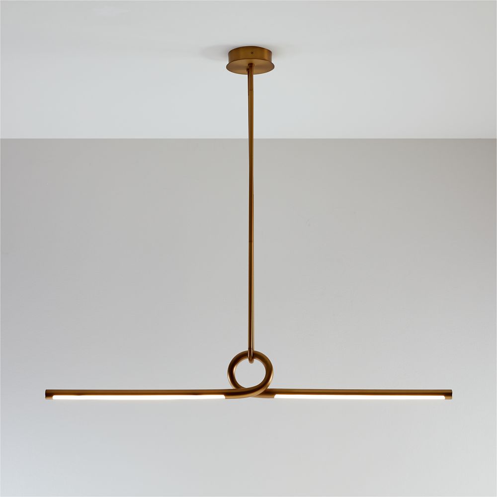 Beau Loop Brass Linear Pendant Light 44.6"