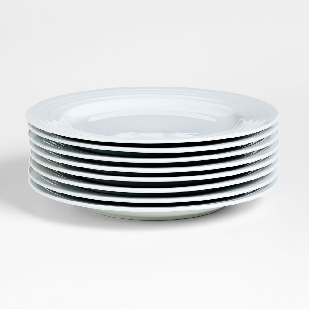 Roulette White Dinner Plates, Set of 8