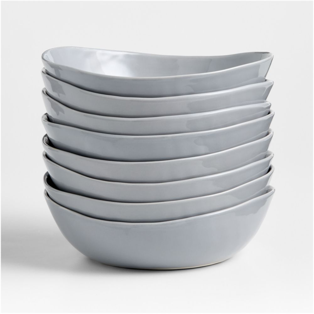 Mercer Grey Low Bowls, Set of 8