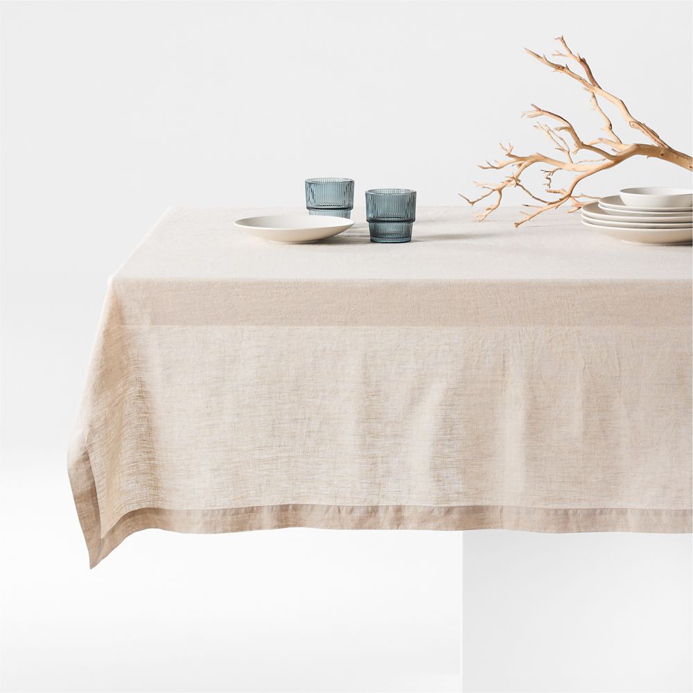 Marin 60"x120" Natural European Linen Tablecloth