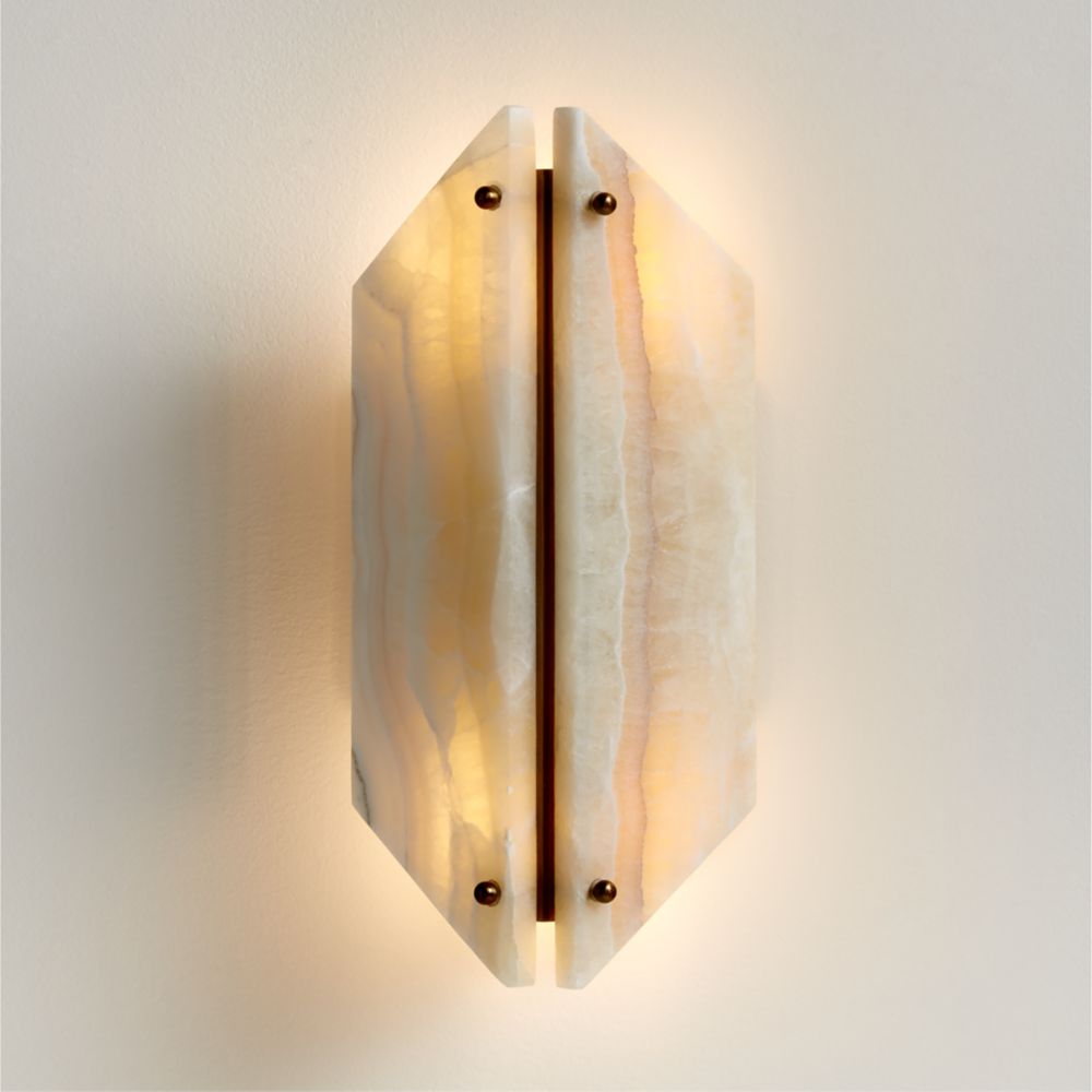 Vivien Onyx Cream Stone Wall Sconce Light