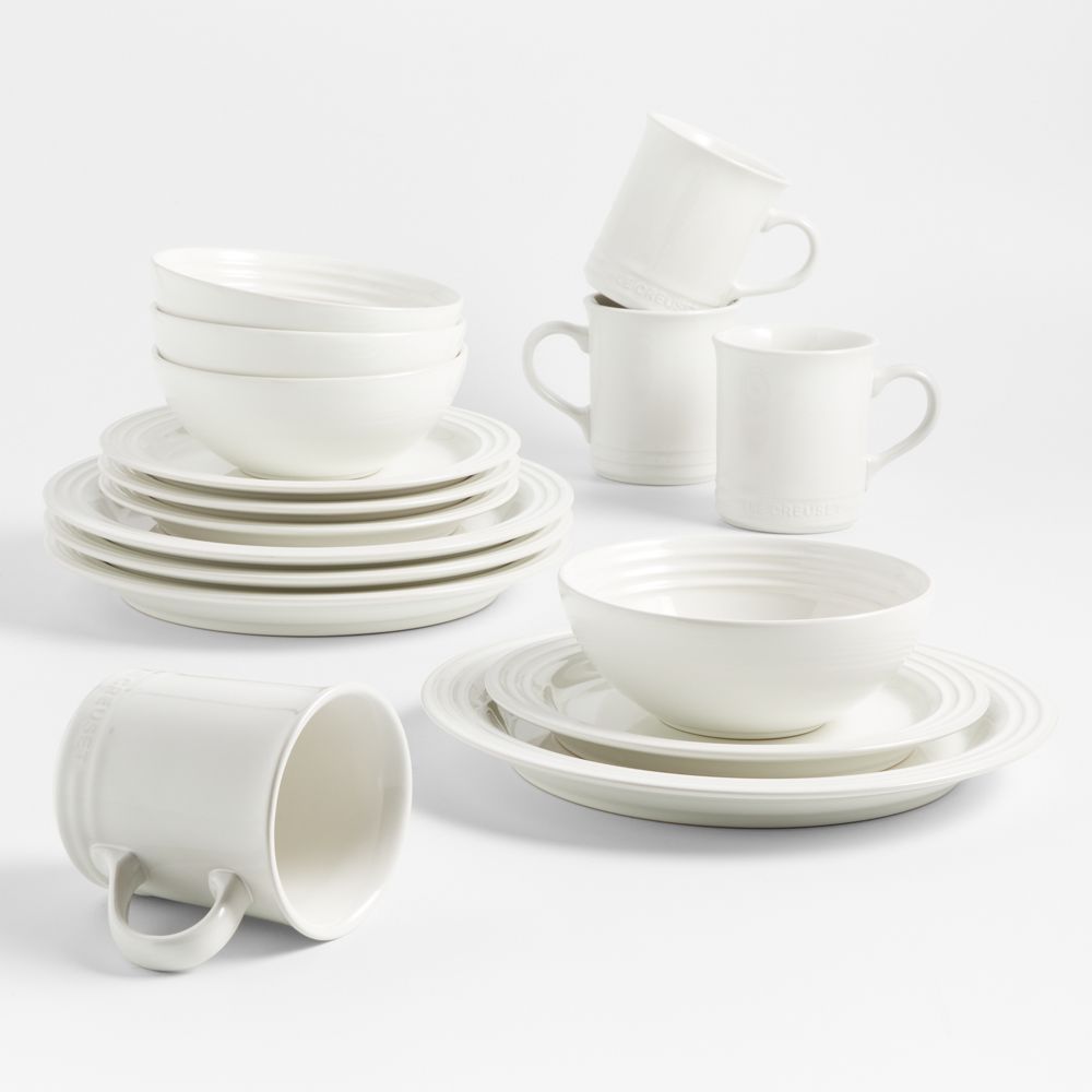 Le Creuset 16-Piece White Dinnerware Set