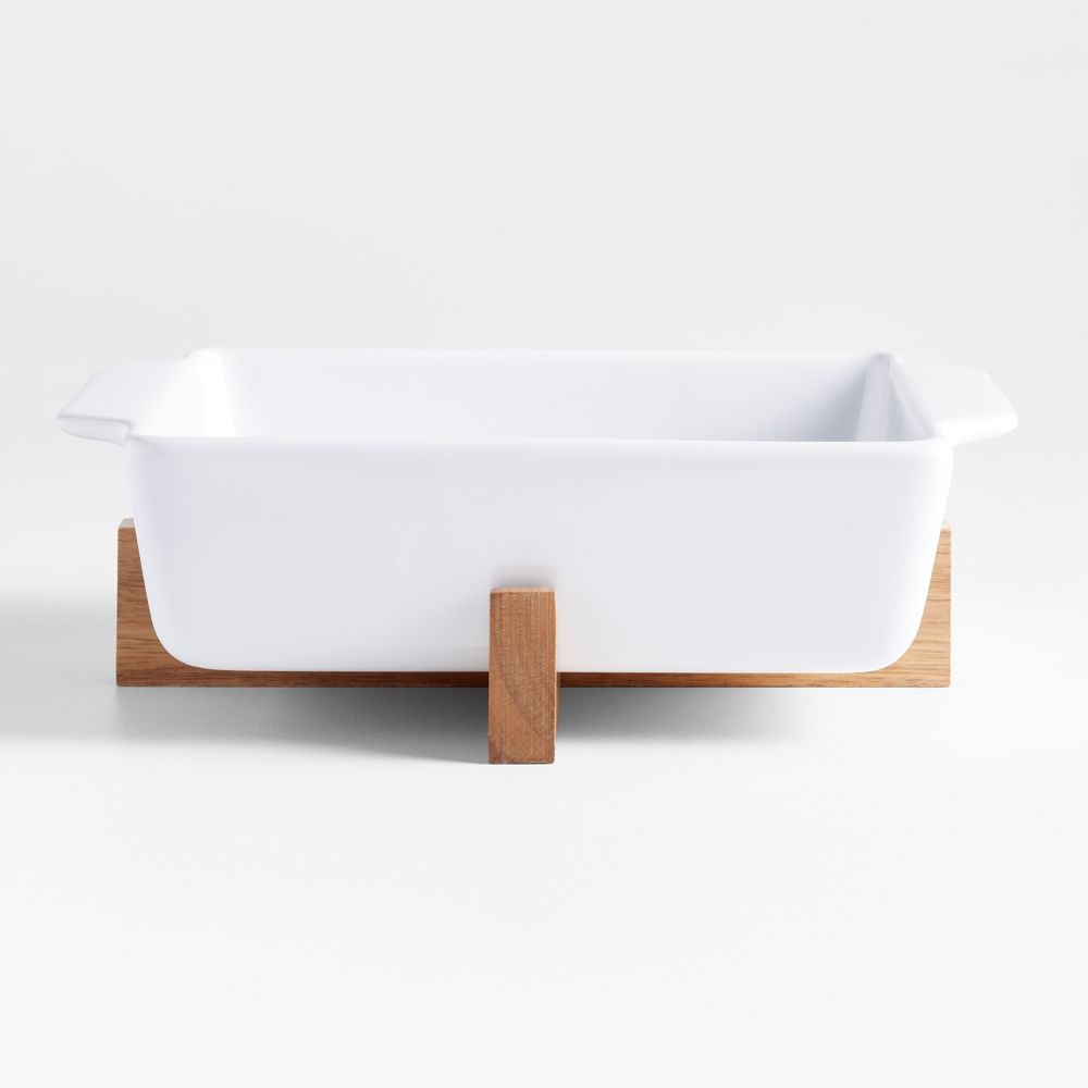 Oven-to-Table Square Baker with Acacia Wood Trivet
