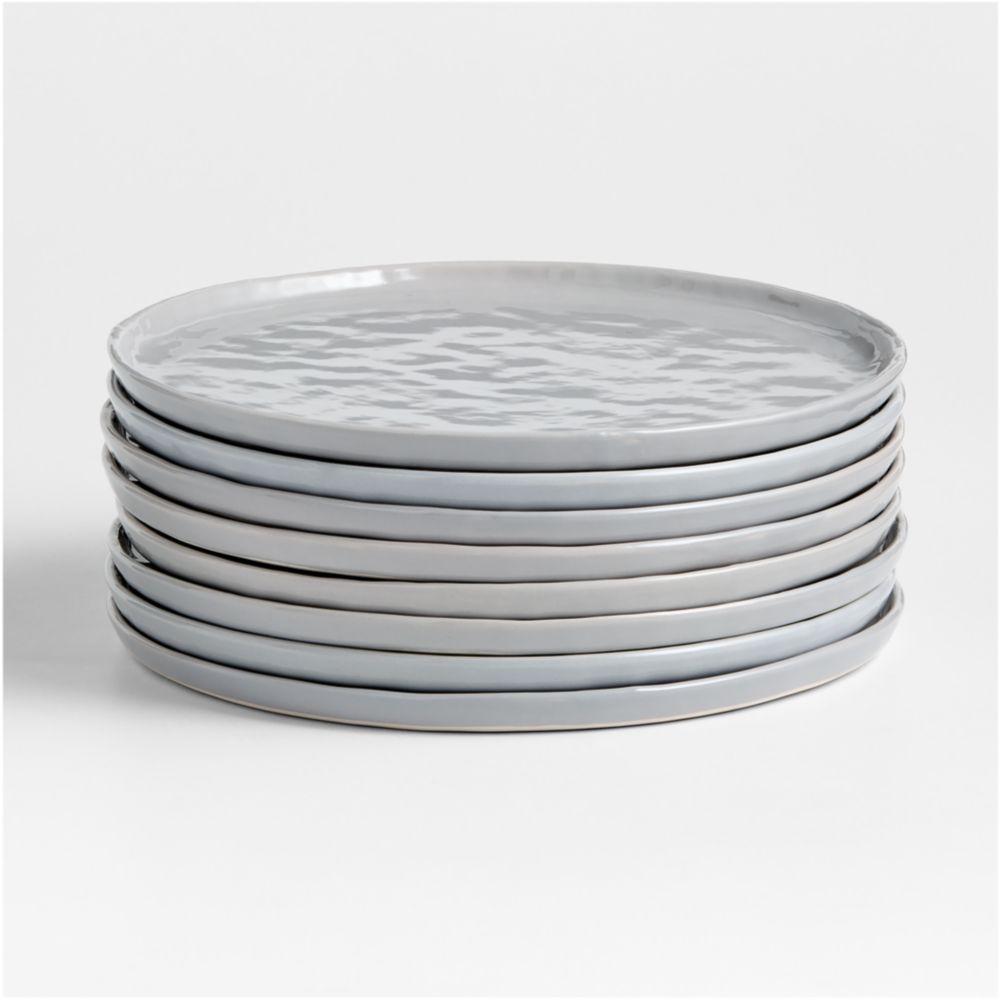 Mercer Grey Round Dinner Plates, Set of 8