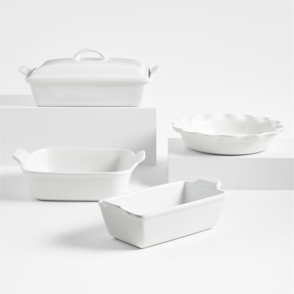 Le Creuset Heritage White 5-Piece Stoneware Bakeware Set