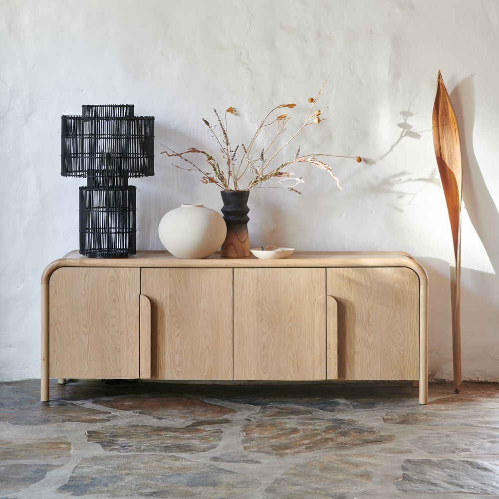 Alternative view of Annie 72" Natural Storage Media Conosle by Leanne Ford