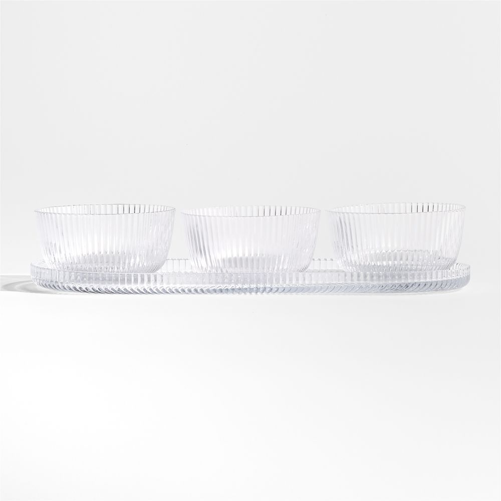 Atwell Glass Tray with Bowl Trio