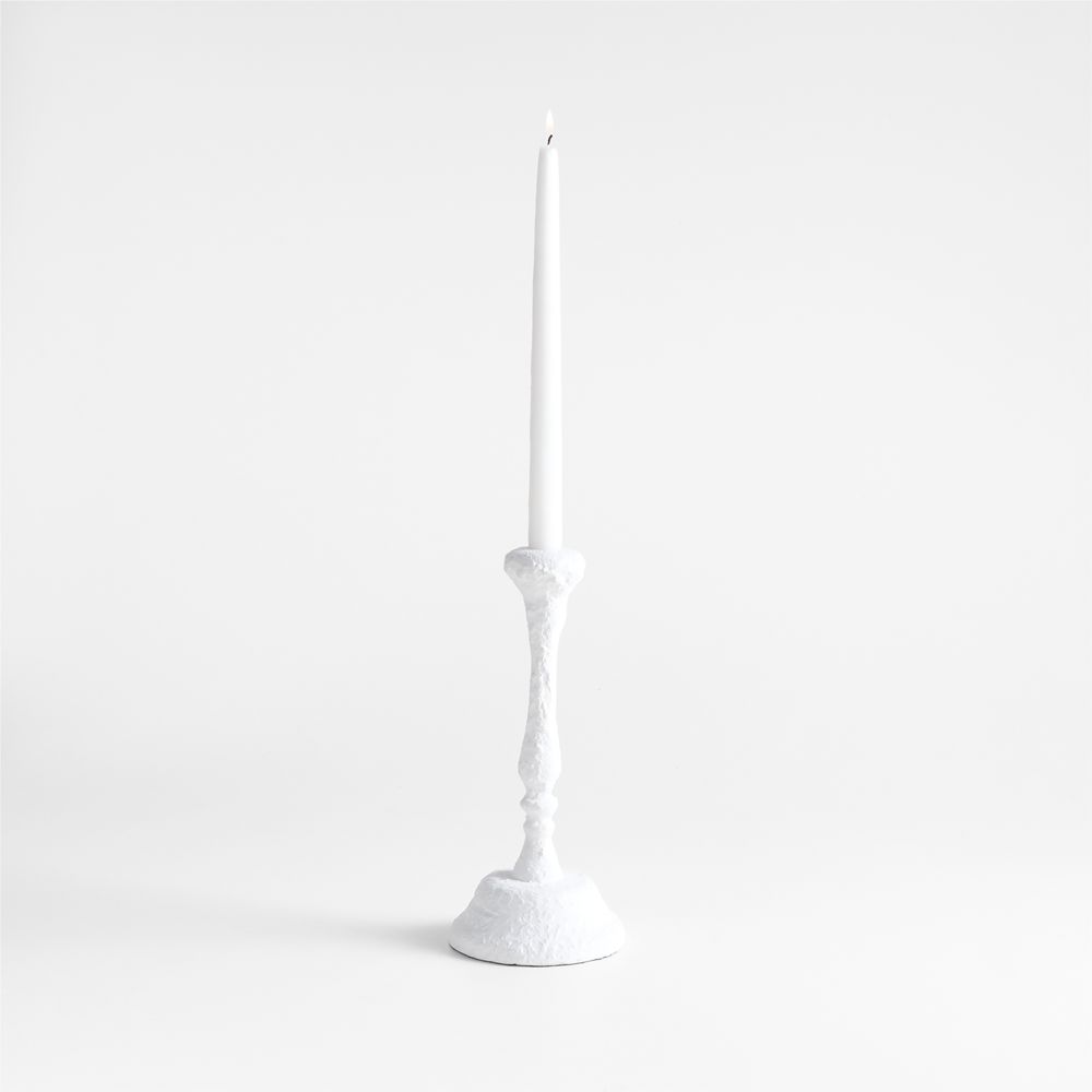 Sonara White Metal Taper Candle Holders