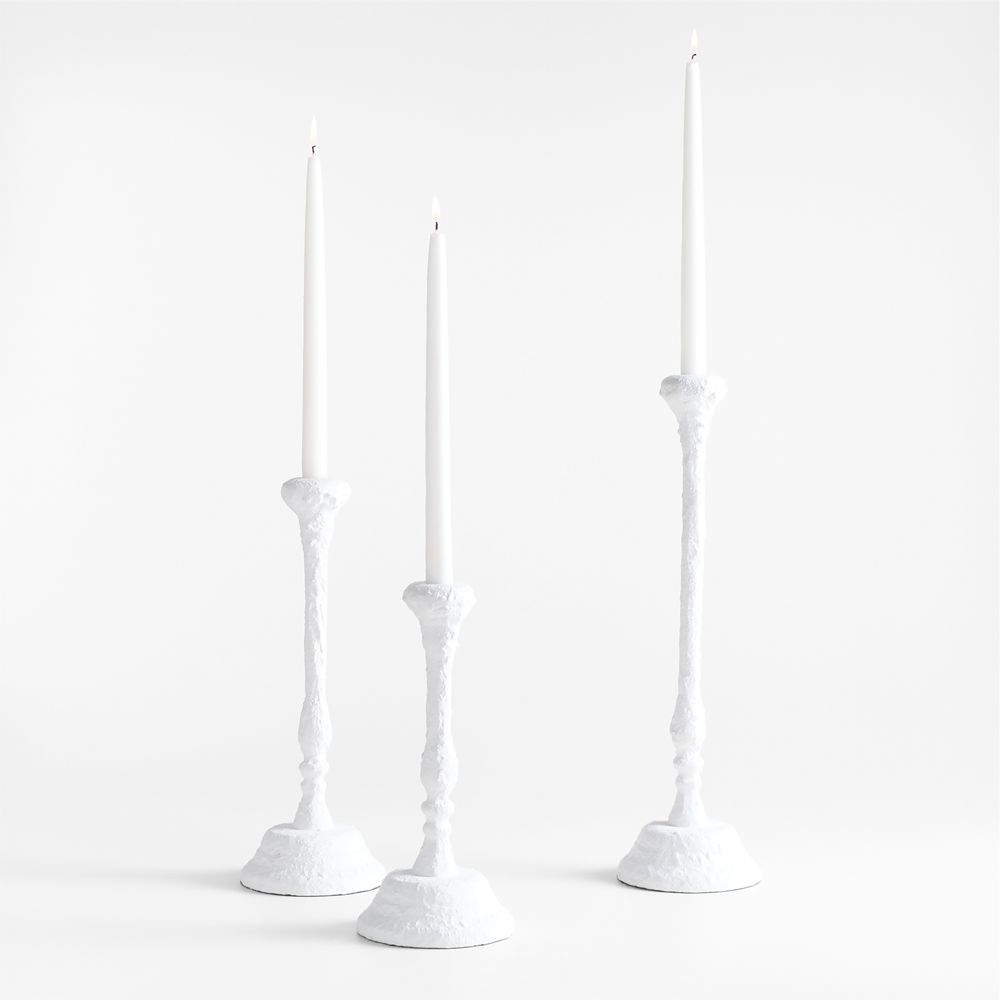 Sonara White Metal Taper Candle Holders- Image 2