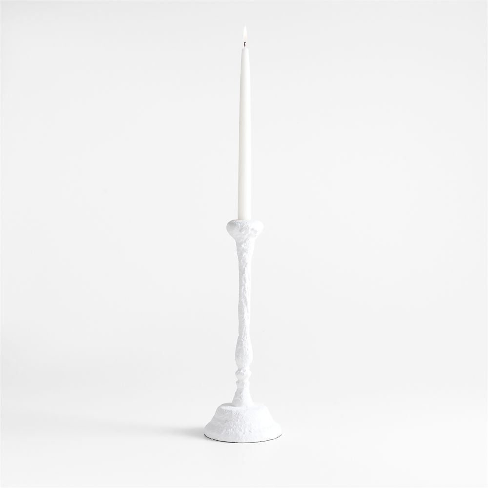 Sonara White Metal Taper Candle Holders- Image 3