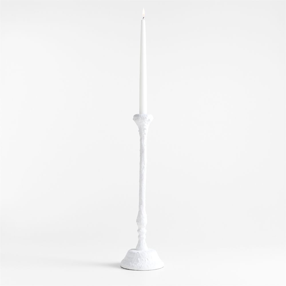 Sonara White Metal Taper Candle Holders- Image 4